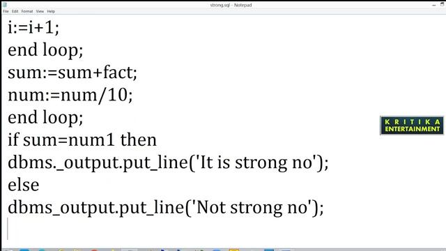 PL/SQL Strong no | Strong no in PL/SQL | Check no is strong or not in PLSQL смотреть онлайн