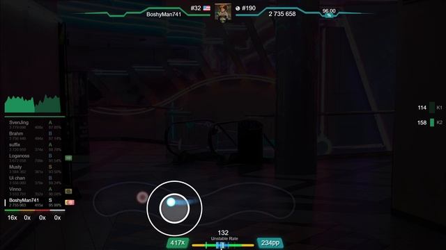 BoshyMan741 | Ohta Asuka, Nagamatsu Ryo - Coconut Mall [Shimmering] +HDHR 95.11% {#1 FC} - Osu!