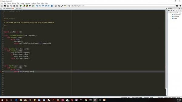 Bank Example salabim