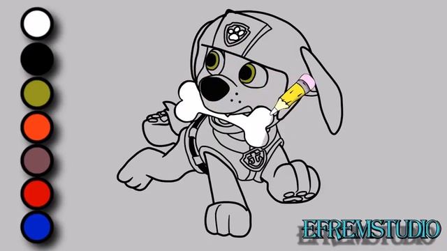 Раскраска Щенячий Патруль Зума. Рисуем вместе. Coloring book PAW Patrol Zuma. Drawing together. смотреть онлайн