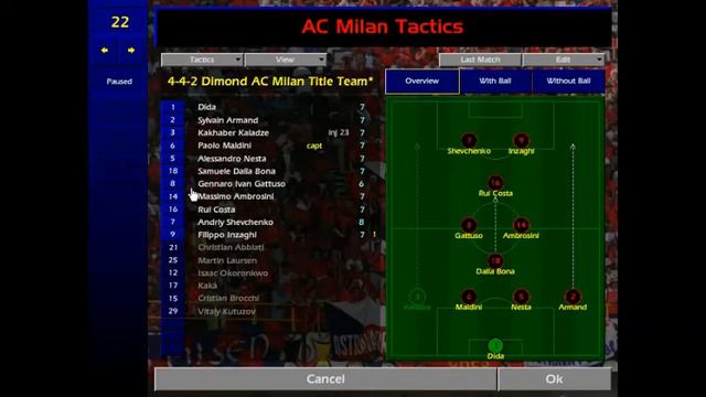 Championship Manager 01/02 AC Milan