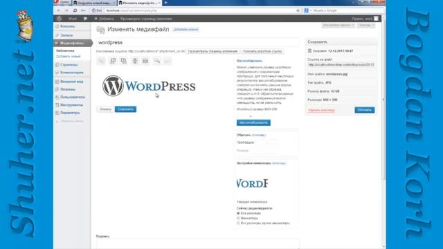 WordPress медиафайлы смотреть онлайн