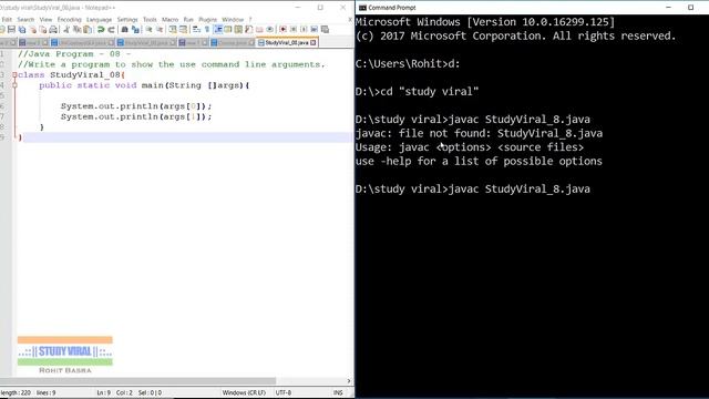 Java Program 08 - Use of Command Line Arguments - Study Viral смотреть онлайн