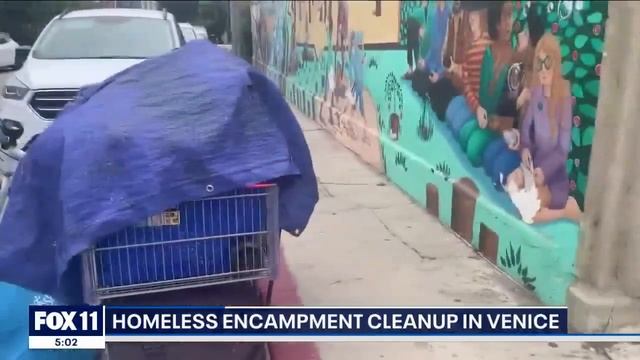 Homeless encampment cleanup in Venice смотреть онлайн