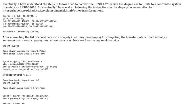 GIS: Calculating length of polyline defined by list of coordinates using Python смотреть онлайн