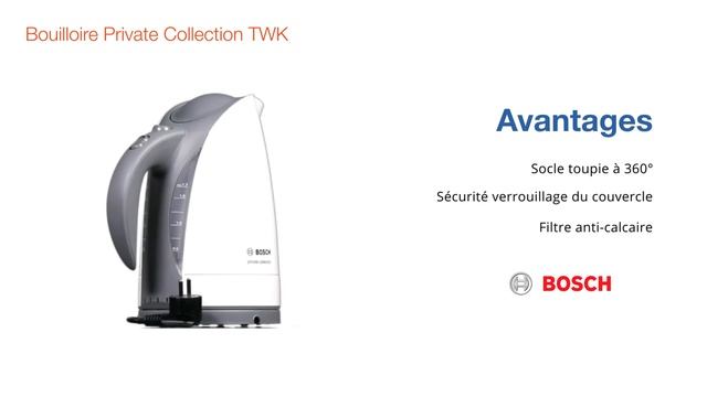 Bouilloire Private Collection TWK Bosch - Blanc et gris clair - 2400 W смотреть онлайн
