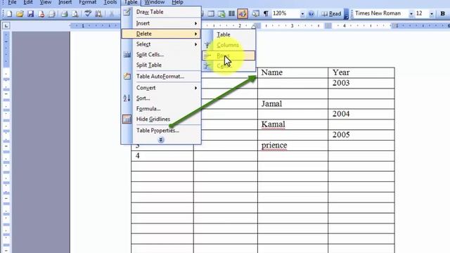 Ms Word 2003 ( Table Menu ) смотреть онлайн