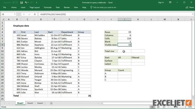 Formulas to query a table смотреть онлайн