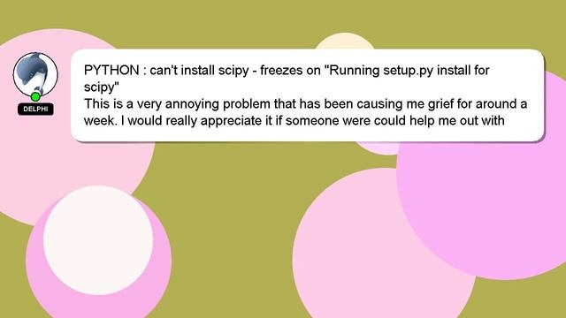 PYTHON : can't install scipy - freezes on "Running setup.py install for scipy" смотреть онлайн