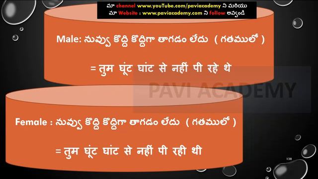 Past Continuous Tense Negative Sentences Hindi through Telugu LESSON 130 by Paviacademy смотреть онлайн