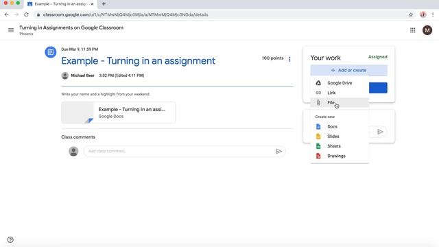 Turning in Assignments on Google Classroom смотреть онлайн