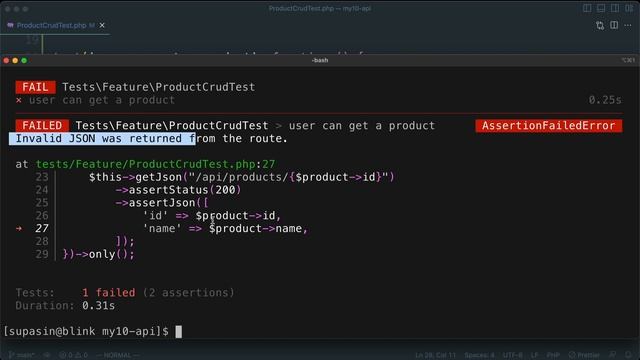 Laravel 10 API with PEST TDD : Part 3. Get a Product (show) смотреть онлайн