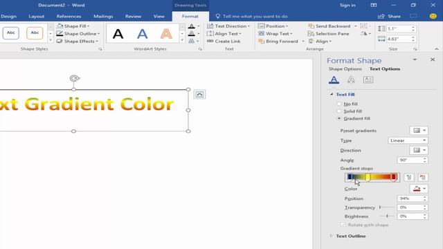 How to Add Gradient Fill Color into Text in Microsoft Word 2017 смотреть онлайн