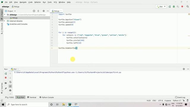 Python 3 Turtle Circle Design смотреть онлайн