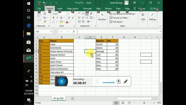F1 to F12 - All About Function Keys MS Excel 2016 .... What they Do in our Daily Professional Life смотреть онлайн