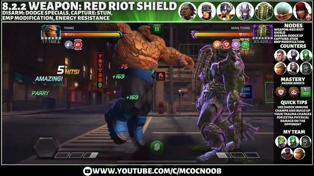 MCOC Act 8.2.2: Weapon: Red Riot Shield, Dodge Specials, Capture: Stun, EMP Modification - Elektra смотреть онлайн