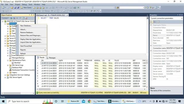How to Restore DataBase .BAK files in SQL Server Management Studio смотреть онлайн