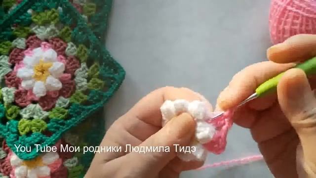 Бабушкин квадрат с цветком Как связать бабушкин квадрат смотреть онлайн