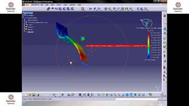 Catia Finite Element Method (CAE / FEM) Static Analysis- Small Shovel Part Analysis Animation смотреть онлайн