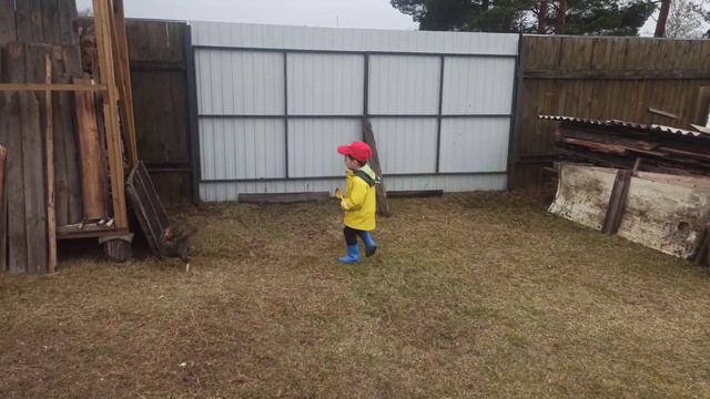 Лавруша приехал к бабушке. Гоняет курей. смотреть онлайн