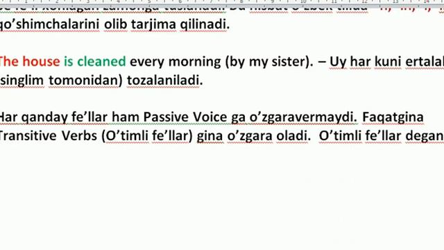 Passive Voice - Majhul Nisbat- Страдательный Залог - Haqida Ma'lumot - 1 Qism