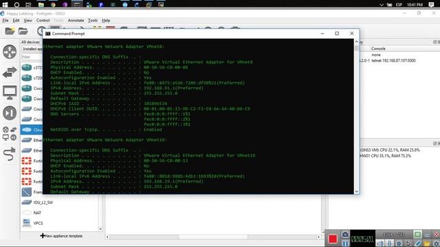 Installing a Fortigate in GNS3 with web access смотреть онлайн