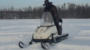 Первый выезд на двух лыжном буране.