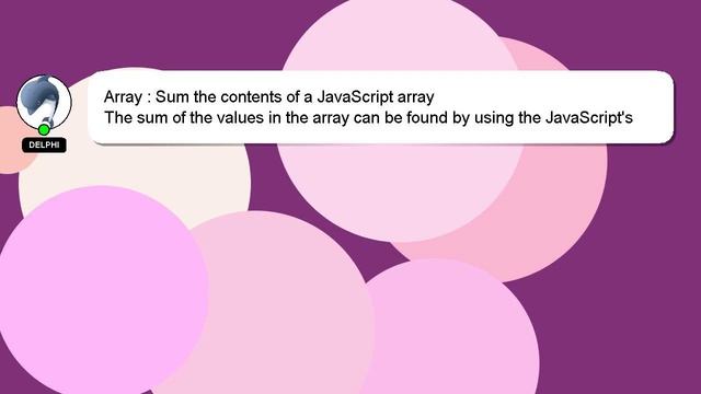 Array : Sum the contents of a JavaScript array смотреть онлайн