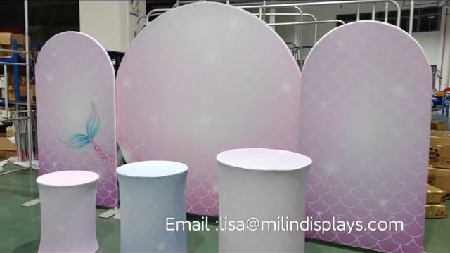 Wedding Party Events Decoration Arch Backdrops and Round Cylinder by Milin Displays смотреть онлайн