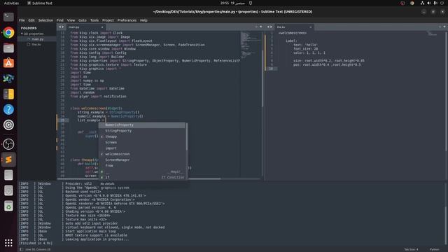 python kivy properties (ListProperty, StringProperty, NumericProperty) смотреть онлайн