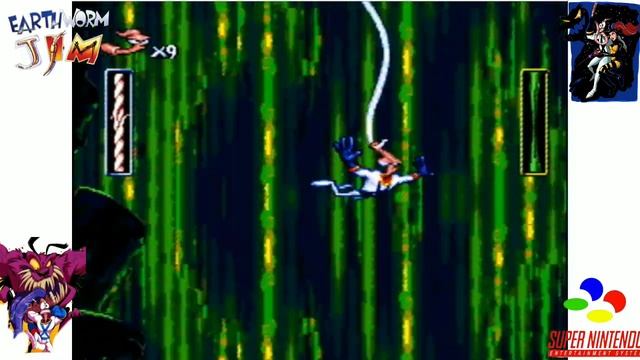 Earthworm Jim на Super Nintendo (snes) - Прохождение игры червя Джим на супер Нинтендо смотреть онлайн