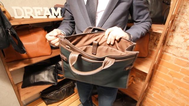 Кожаная мужская сумка Pine Green для человека с огоньком смотреть онлайн