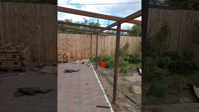 Навес из проф трубы. 5.20×5.40