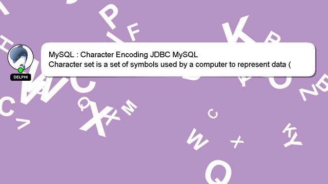 MySQL : Character Encoding JDBC MySQL смотреть онлайн