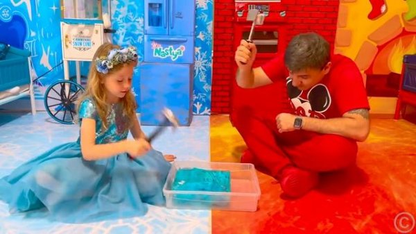 Настя горячее или холодное челлендж с папой