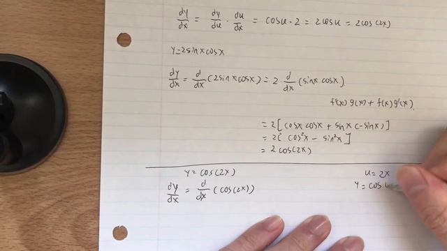 Derivative of sin 2x, cos 2x, 2sinxcosx, and cos^2x - sin^2x смотреть онлайн