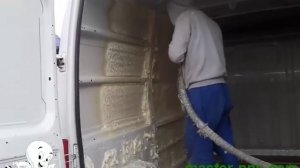 Теплоизоляция автомобильного фургона напыляемым ППУ