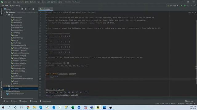 Python: Interview problem - finding the closest point смотреть онлайн