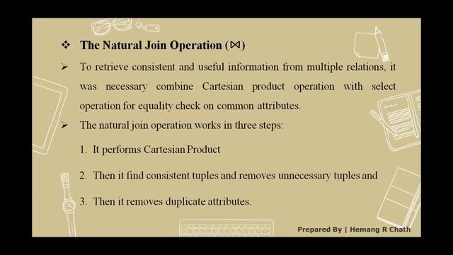 Cartesian Production Operation ( X ) | The Natural Join Operation ( ⋈ ) | The Outer Join Operatio смотреть онлайн