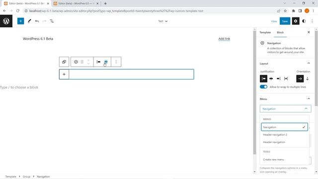 Navigation Block in WordPress 6.1 (BETA) | Create, Manage and Select Menu Option in Sidebar смотреть онлайн