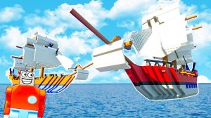 БИТВА ЛЕГО КОРАБЛЕЙ НА ВОДЕ! ЛЕГО ПИРАТСКИЙ КОРАБЛЬ ЧЕЛЛЕНДЖ В БРИК РИГС (Brick Rigs)