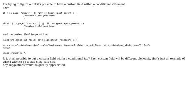 Wordpress: advanced custom fields: repeater field within conditional statement смотреть онлайн