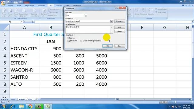 Consolidating Data in excel 2007 in Hindi C7 L5.4 смотреть онлайн