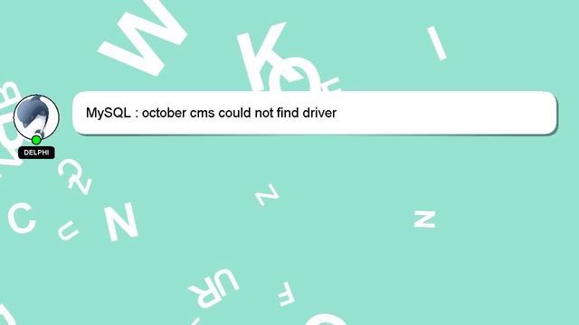 MySQL : october cms could not find driver смотреть онлайн