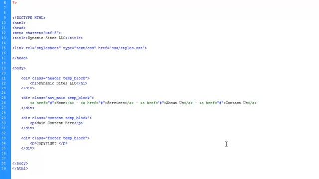 Developing a Dynamic Web site start to finish | Part 5 - Starting the Template System & PHP смотреть онлайн