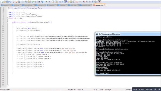 How to Display Date Time through Java Program смотреть онлайн