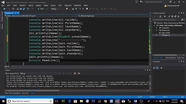 STATIC AND INSTANCE MEMBERS OF CLASS IN C# (URDU / HINDI) смотреть онлайн