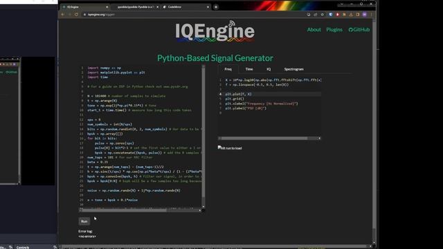 IQEngine Demo 4-8-23 (python snippet and siggen) смотреть онлайн