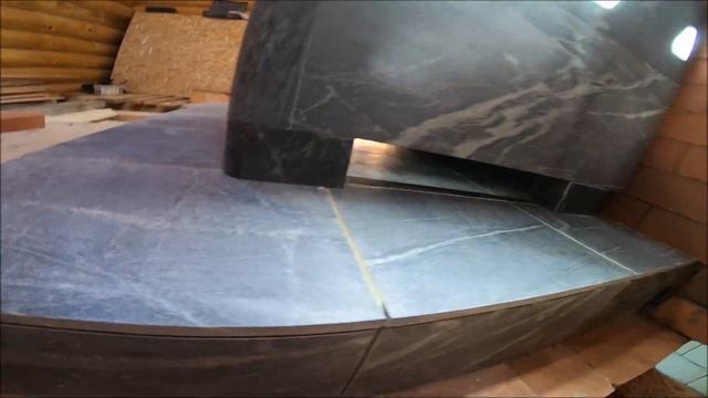 Монтаж печи «Тройки 03Р». Фасад - кирпич, парная - талькохлорит смотреть онлайн