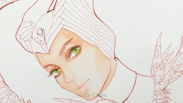 Drawing Maleficent from Sleeping Beauty | Huta Chan | Semi-Realistic Style смотреть онлайн